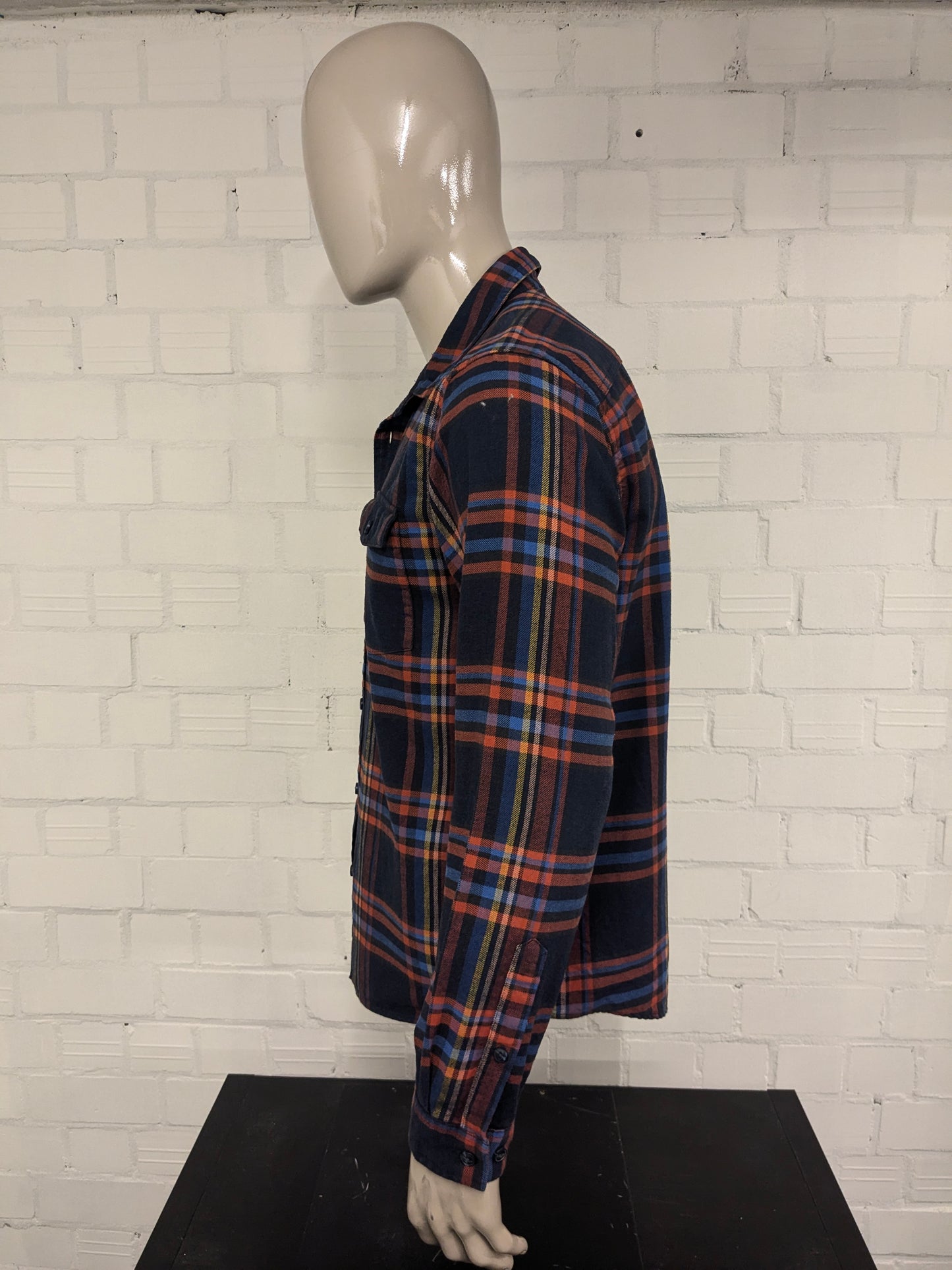 Patagonia Flanellen overhemd. Rood Blauw Geel geruit. Maat M / L.