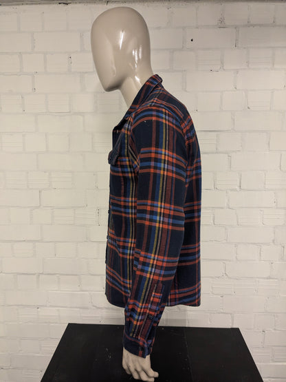 Patagonia Flanellen overhemd. Rood Blauw Geel geruit. Maat M / L.