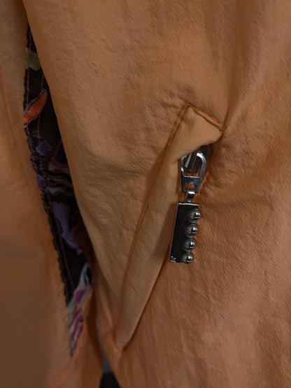 Vintage McPercy sport jack /jas. Oranje & gekleurde vissen print. Maat XL.