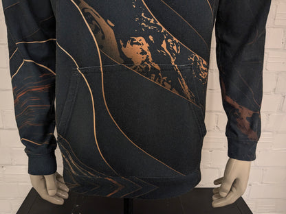 Mr Gugu & Miss Go hoodie. Green Gold colored print. Size XL.