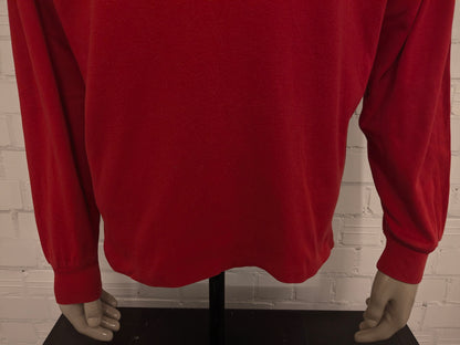 Ralph Lauren polo trui. Rood met geruite kraag. Maat 2XL / XXL.