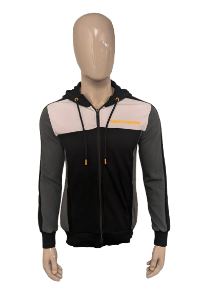 Sketches vest met capuchon. Wit Grijs Zwart gekleurd. Maat S.