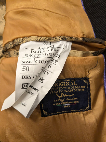 Wam Denim colbert. Zwart motief. Maat 50 / M.