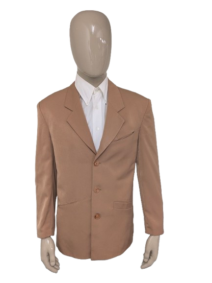 Fantástica chaqueta Vintage Yankees. Color camello claro brillante. Talla 50/M.