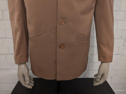 Fantástica chaqueta Vintage Yankees. Color camello claro brillante. Talla 50/M.