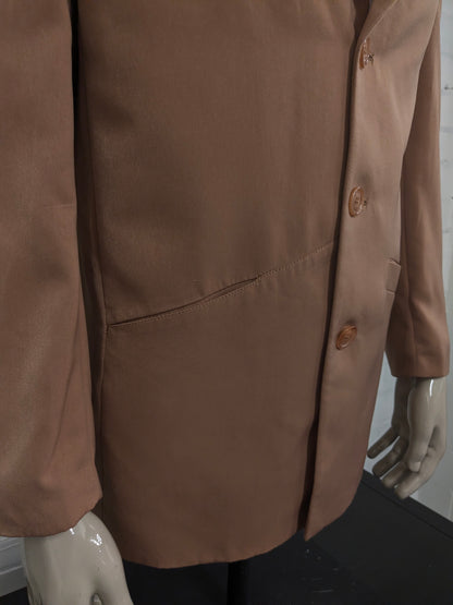 Fantástica chaqueta Vintage Yankees. Color camello claro brillante. Talla 50/M.