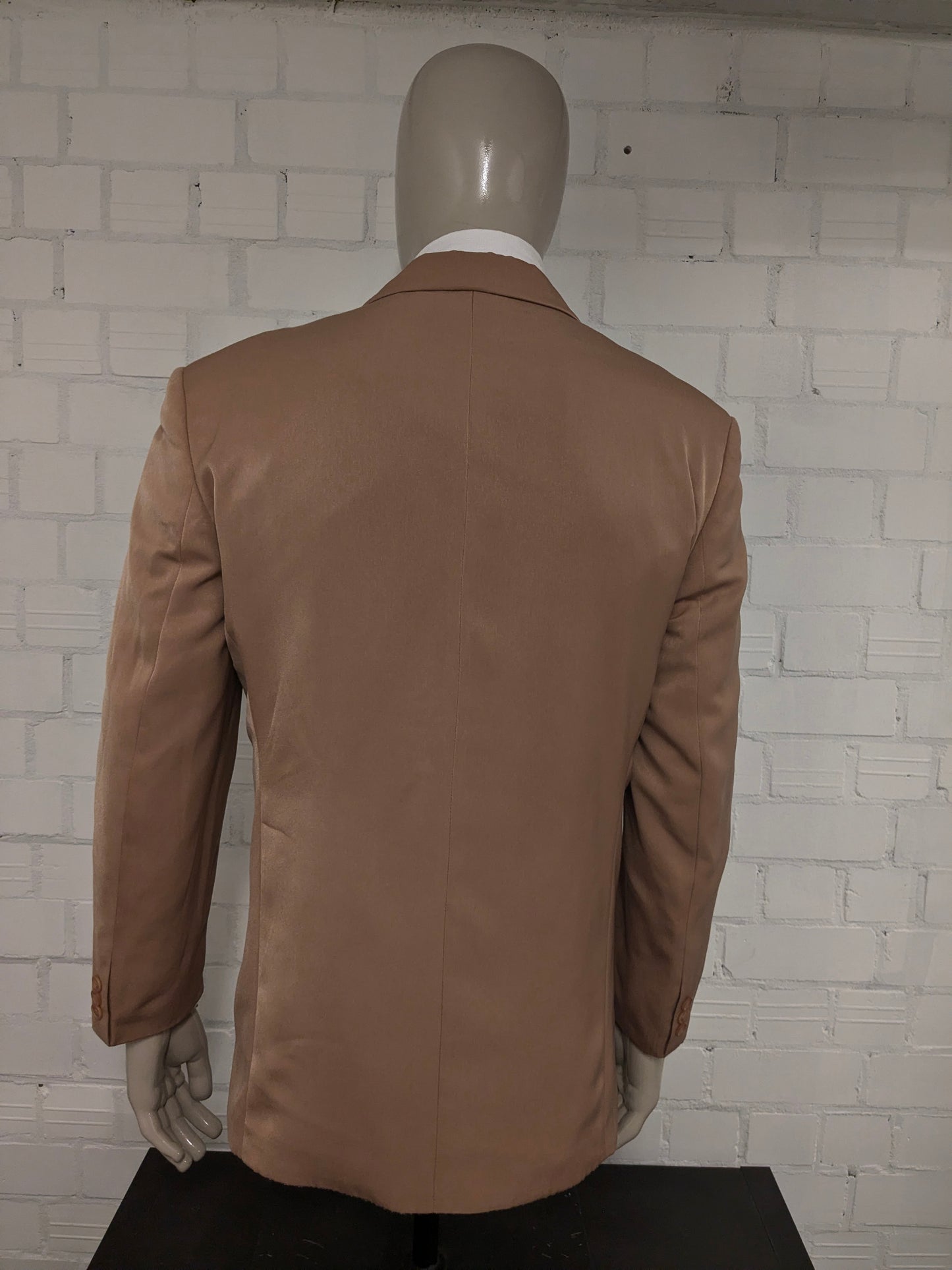 Fantástica chaqueta Vintage Yankees. Color camello claro brillante. Talla 50/M.