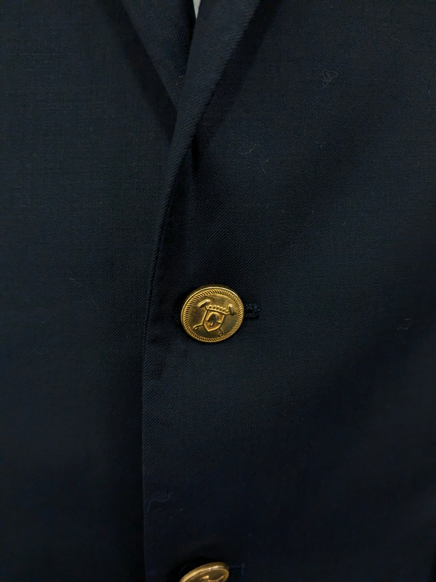 Giacca vintage Lauren Ralph Lauren in lana con bottoni color oro. Colore blu scuro. Taglia 52/L.