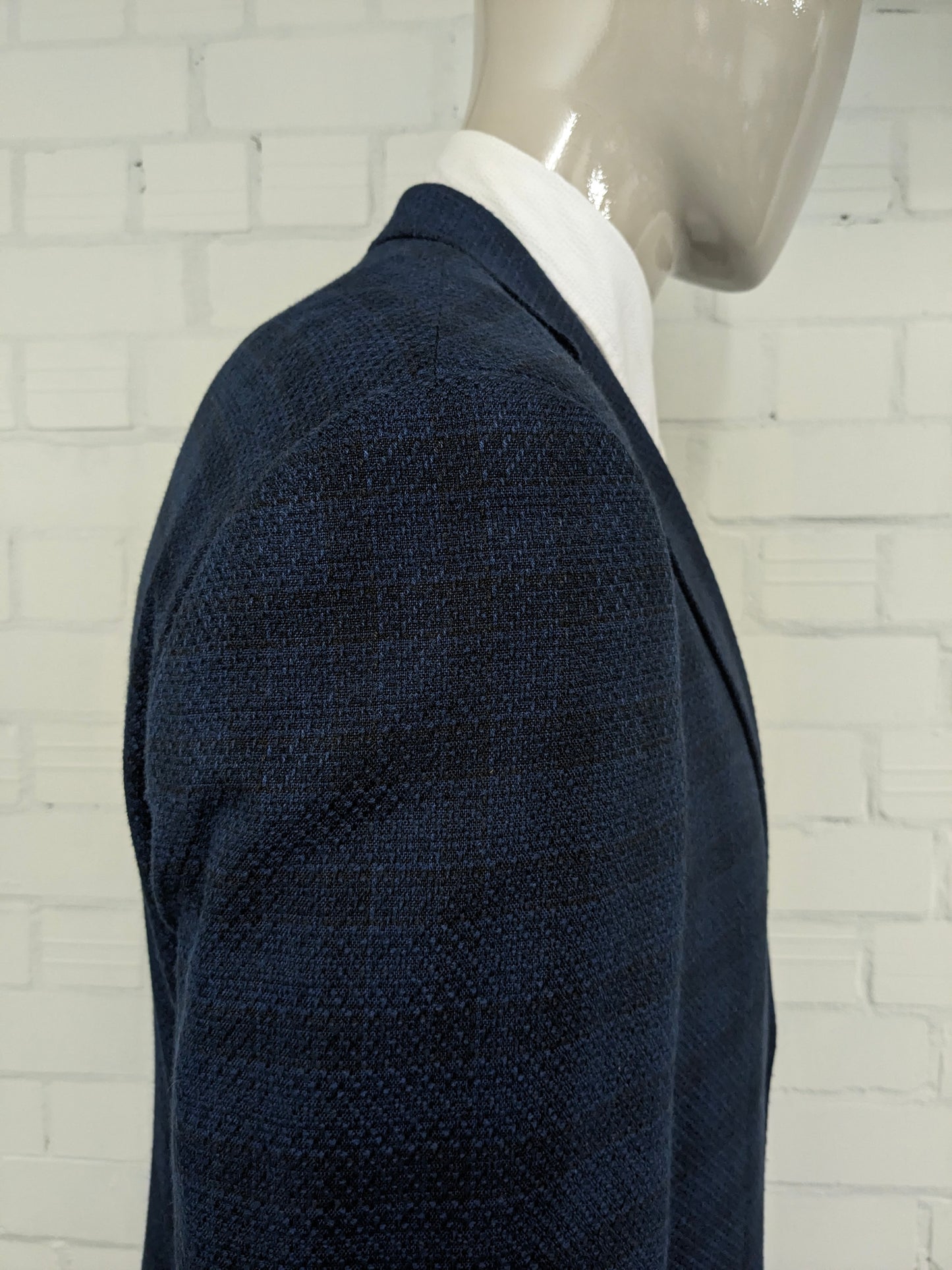 Bartlett colbert. Blauw Zwart motief. Maat 52 / L.