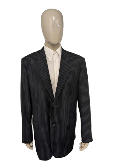 Authentic colbert. Donker Blauw Witte Krijtstreep. Lang model! Maat 60 / XXL / 2XL.