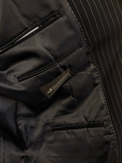 Authentic colbert. Donker Blauw Witte Krijtstreep. Lang model! Maat 60 / XXL / 2XL.