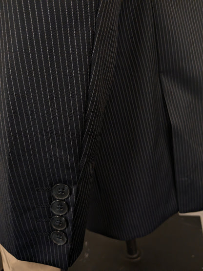 Digel Preference Wollen kostuum. Donker Blauw Witte krijtstreep. Maat 24 (48 / M).