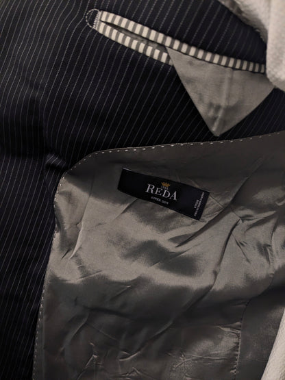 Digel Preference Wollen kostuum. Donker Blauw Witte krijtstreep. Maat 24 (48 / M).