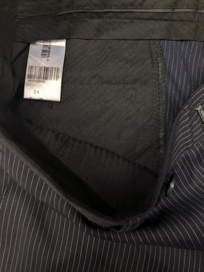 Digel Preference Wollen kostuum. Donker Blauw Witte krijtstreep. Maat 24 (48 / M).