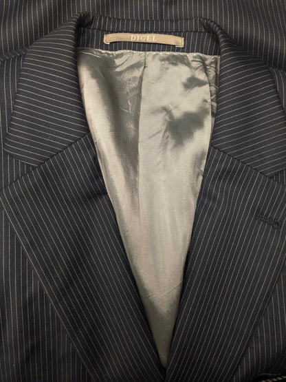 Digel Preference Wollen kostuum. Donker Blauw Witte krijtstreep. Maat 24 (48 / M).