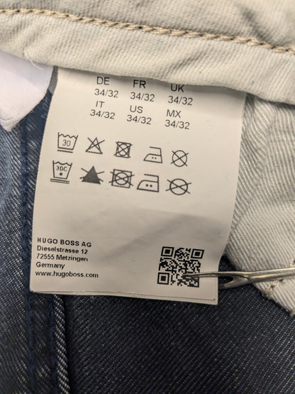 Boss Hugo Boss jeans. Donker Blauw gekleurd. Maat W34 - L32. type Delaware Slim Fit. stretch.