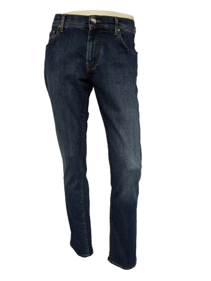 Corneliani ID jeans. Donker Blauw gekleurd. Maat W34 - L36. stretch.