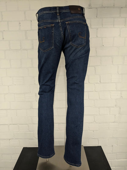 Corneliani ID jeans. Donker Blauw gekleurd. Maat W34 - L36. stretch.