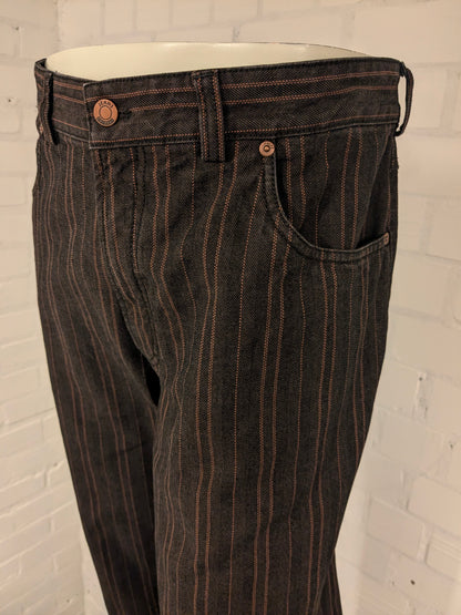 Gardeur broek / pantalon. Bruin Oranje gestreept motief. Maat 52 / L.
