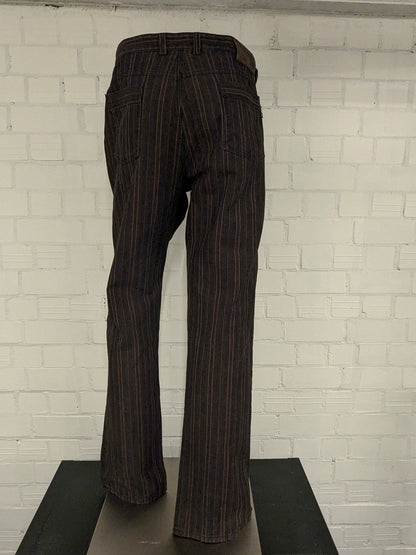 Gardeur broek / pantalon. Bruin Oranje gestreept motief. Maat 52 / L.