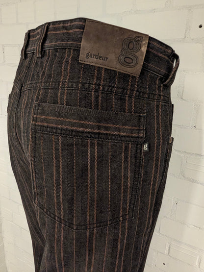 Gardeur broek / pantalon. Bruin Oranje gestreept motief. Maat 52 / L.