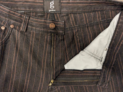 Gardeur broek / pantalon. Bruin Oranje gestreept motief. Maat 52 / L.