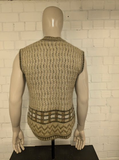 Spencer/cardigan vintage in lana. Verde Beige misto. Taglia M.