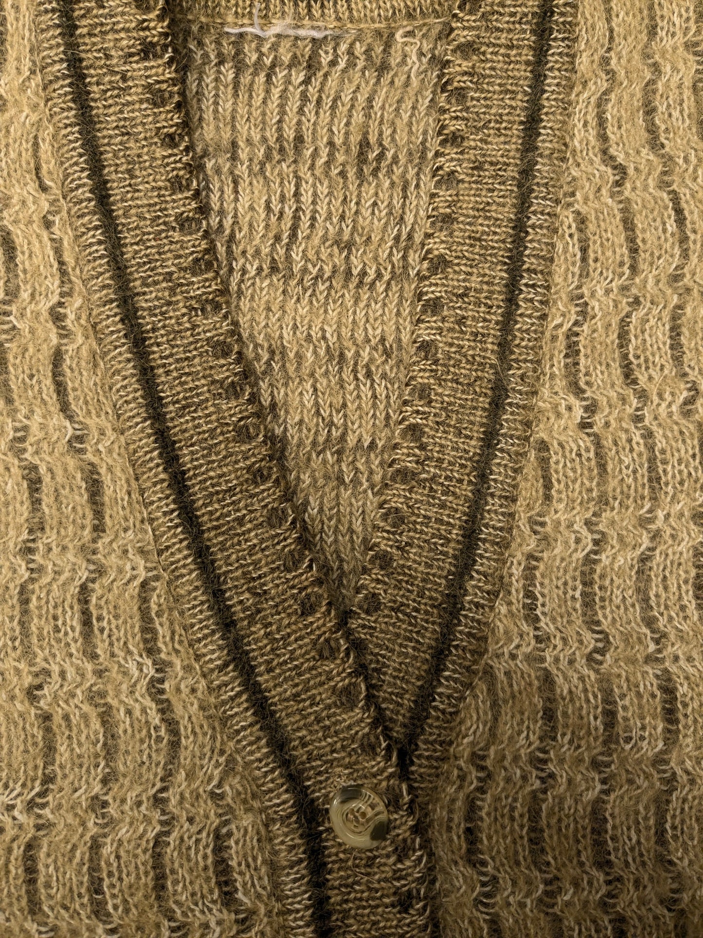 Spencer/cardigan vintage in lana. Verde Beige misto. Taglia M.