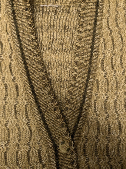Spencer/cardigan vintage in lana. Verde Beige misto. Taglia M.