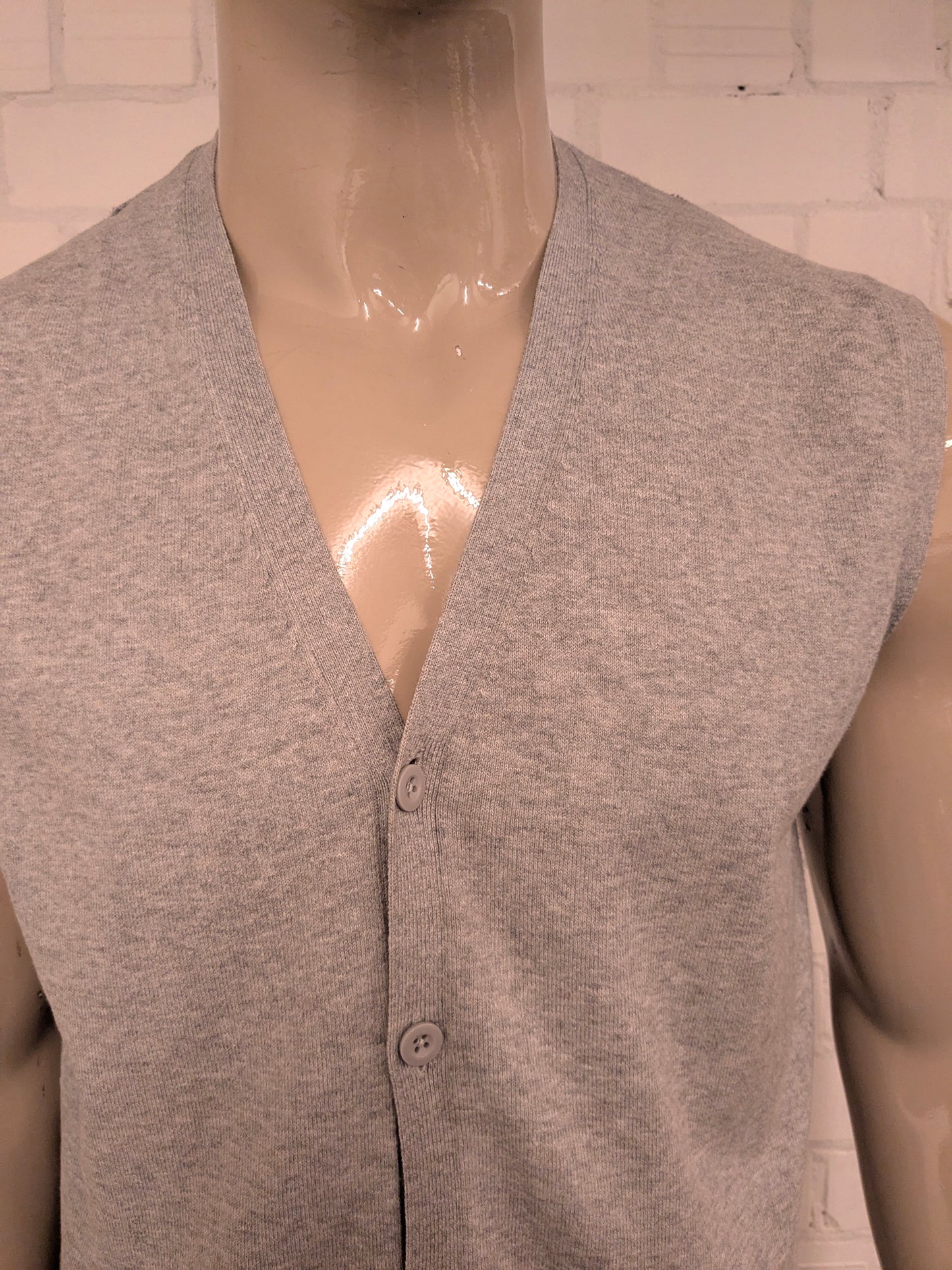 Colores unidos de benetton spencer/chaleco. Gris mixto. Talla L.