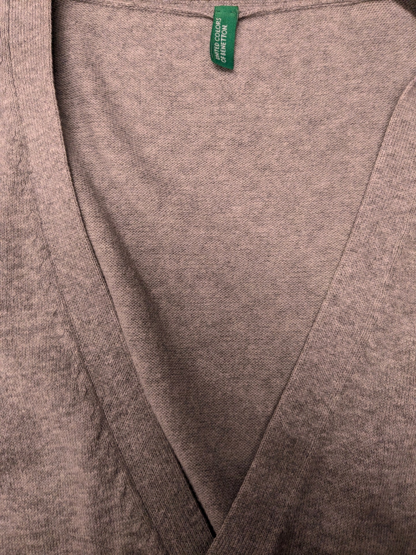 Colores unidos de benetton spencer/chaleco. Gris mixto. Talla L.