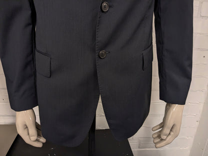 Tommy Hilfiger Tailored kostuum. Grijs Blauw gestreept motief. Maat 52 / L.  super 100's.