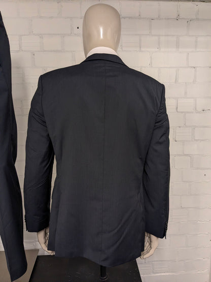 Tommy Hilfiger Tailored kostuum. Grijs Blauw gestreept motief. Maat 52 / L.  super 100's.