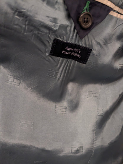 Tommy Hilfiger Tailored kostuum. Grijs Blauw gestreept motief. Maat 52 / L.  super 100's.