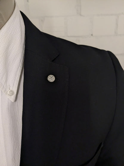 Comfort Wool colbert. Zwart gekleurd. Maat 48 / M.