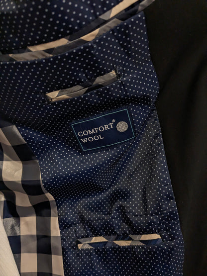 Comfort Wool colbert. Zwart gekleurd. Maat 48 / M.