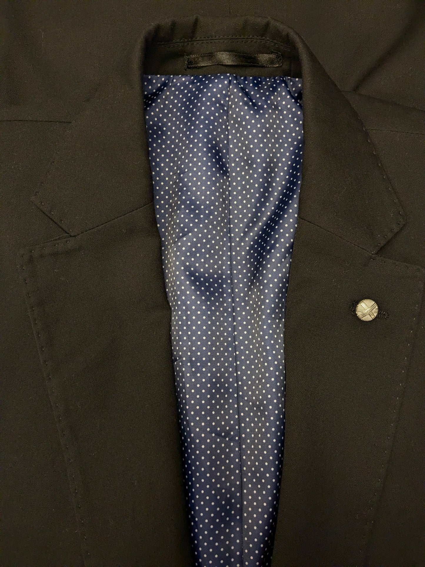 Comfort Wool colbert. Zwart gekleurd. Maat 48 / M.