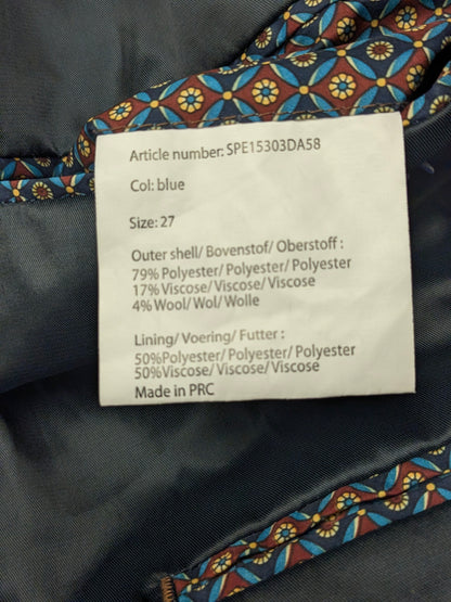 Bartlett colbert. Donker Blauw motief. Maat 27 (54 / L)