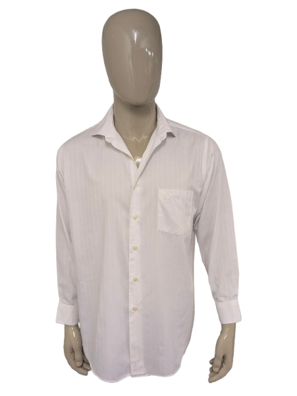 Vintage-Pfeil-Shirt. Weiß gefärbt. Größe XL. Klassische Passform.