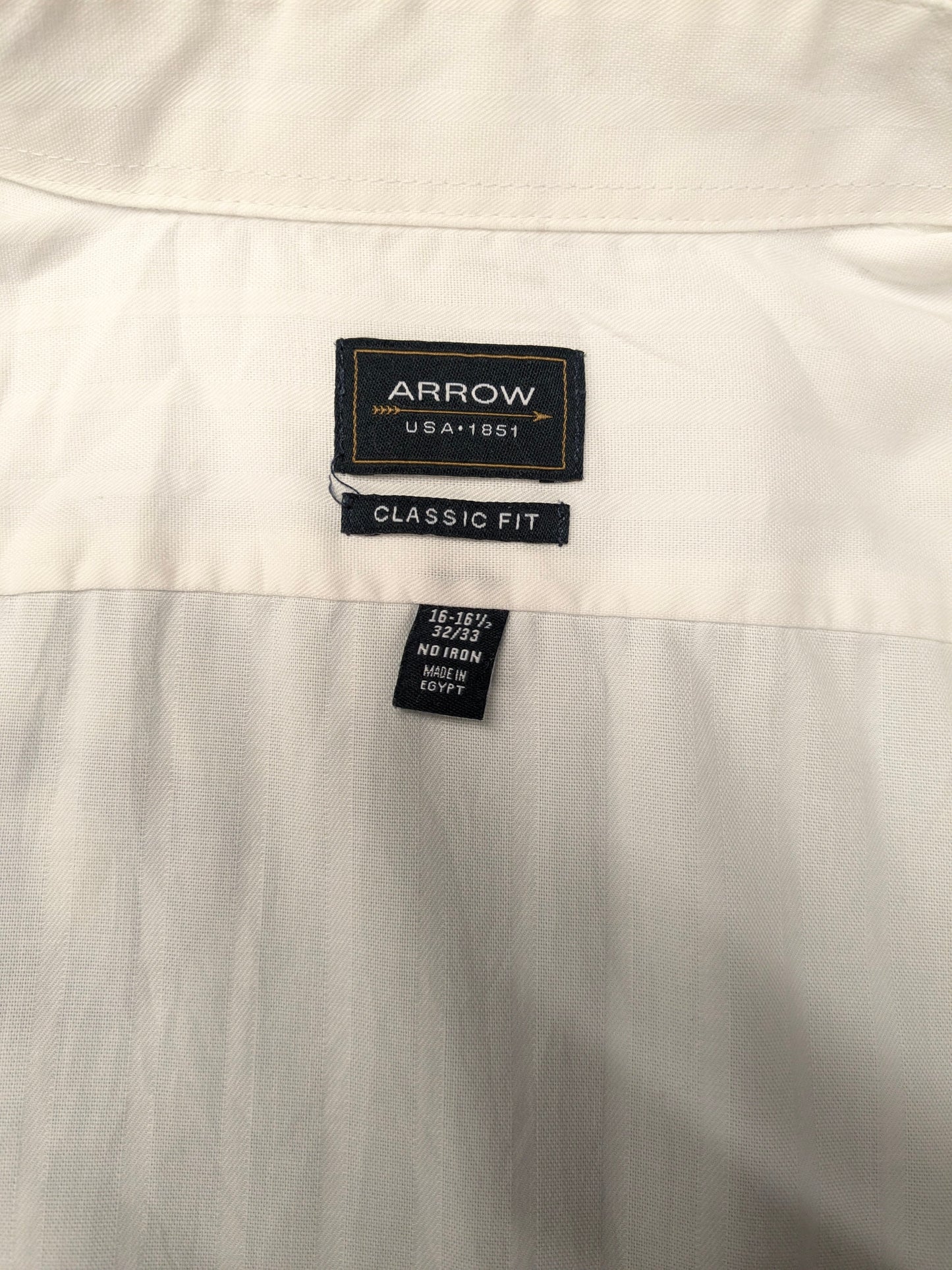 Vintage Arrow overhemd. Wit gekleurd. Maat XL. Classic fit.