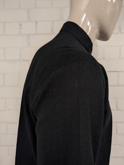 Shuliang Chinees traditioneel Kung Fu overhemd. Zwart met geborduurde draak. Maat L.