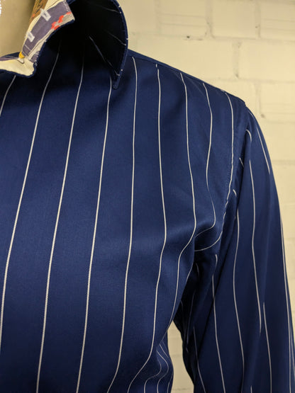 Circle of Gentlemen overhemd. Blauw Wit gestreept. Maat L.