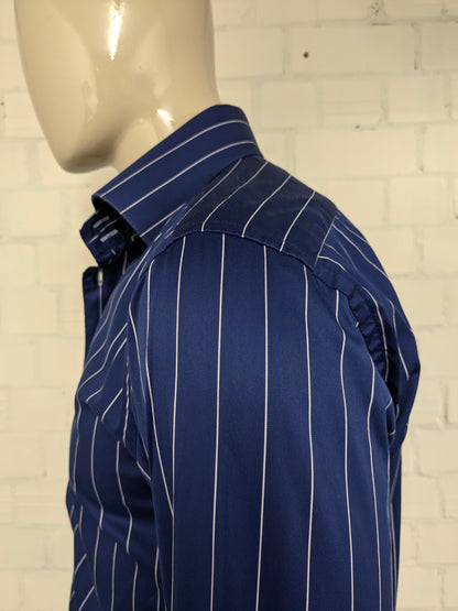 Circle of Gentlemen overhemd. Blauw Wit gestreept. Maat L.