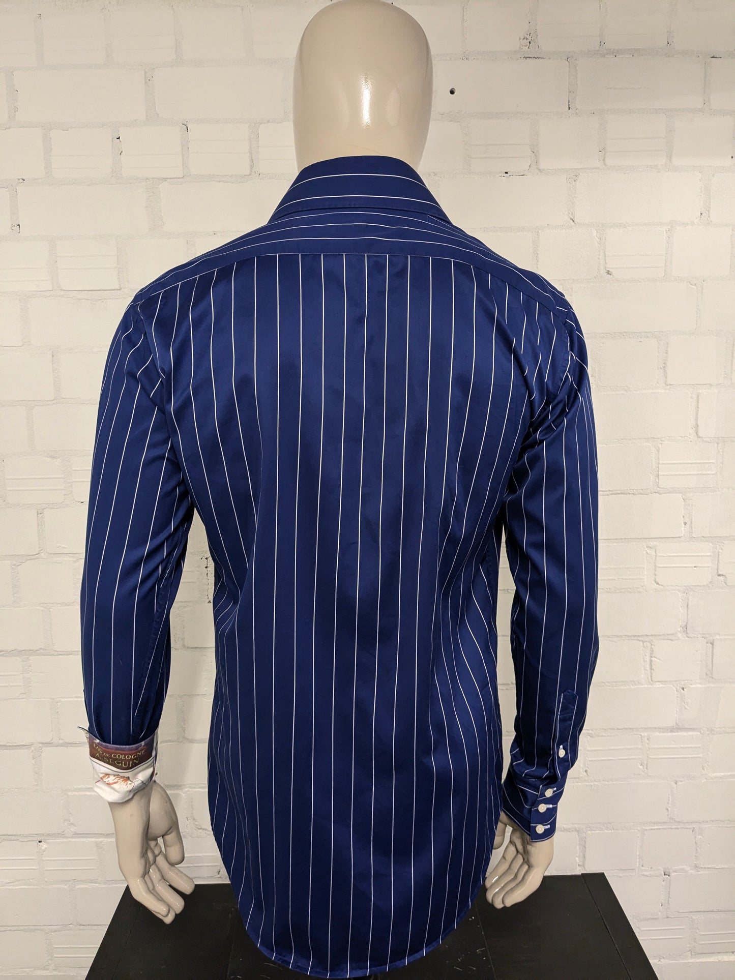 Circle of Gentlemen overhemd. Blauw Wit gestreept. Maat L.