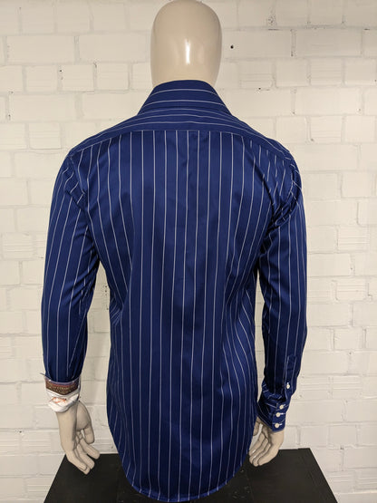 Circle of Gentlemen overhemd. Blauw Wit gestreept. Maat L.