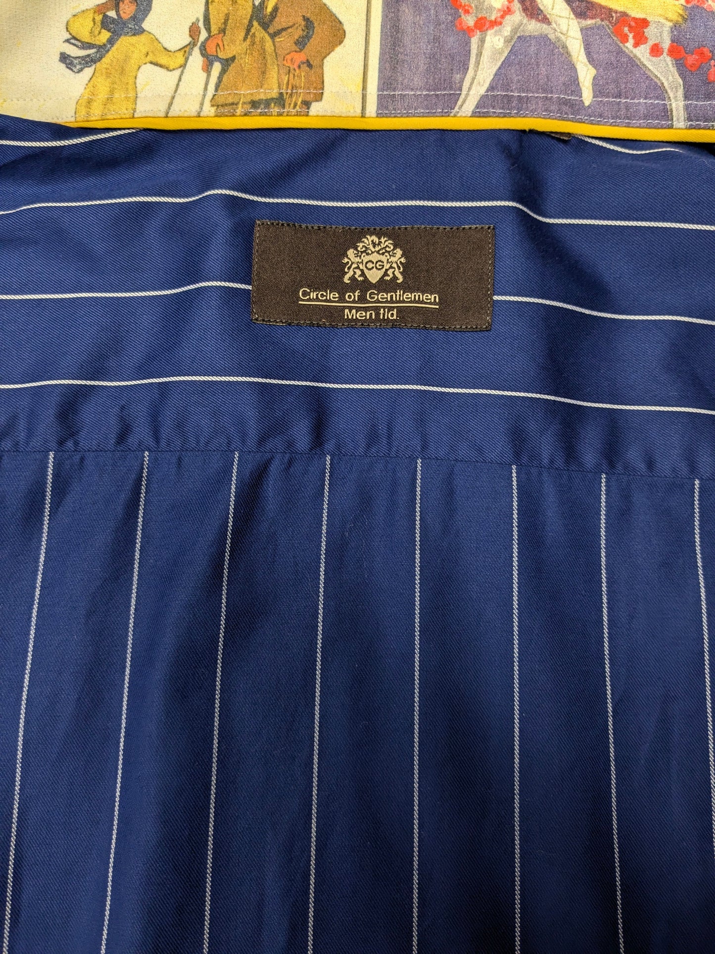 Circle of Gentlemen overhemd. Blauw Wit gestreept. Maat L.