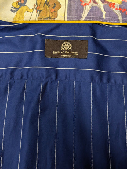 Circle of Gentlemen overhemd. Blauw Wit gestreept. Maat L.