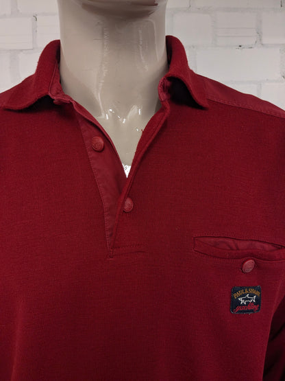 Paul & Shark polo trui. Donker Rood gekleurd. Maat XL.