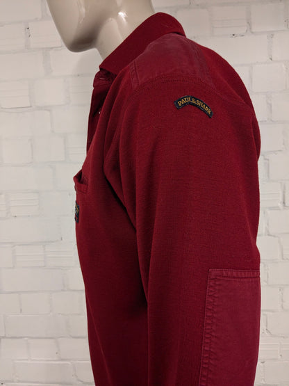 Paul & Shark polo trui. Donker Rood gekleurd. Maat XL.