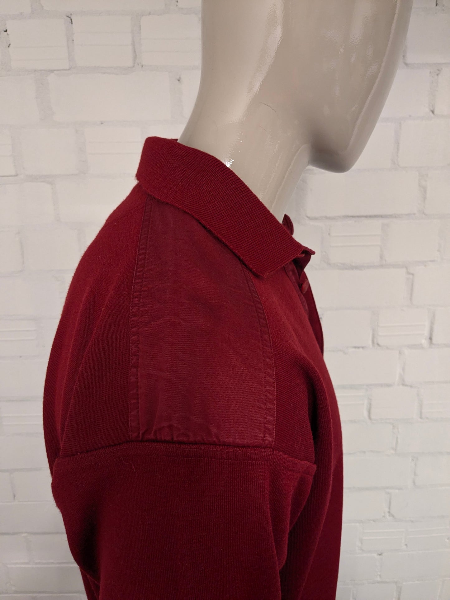 Paul & Shark polo trui. Donker Rood gekleurd. Maat XL.